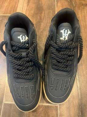 Watson Footwear Black Low Top Rope Lace Sneakers